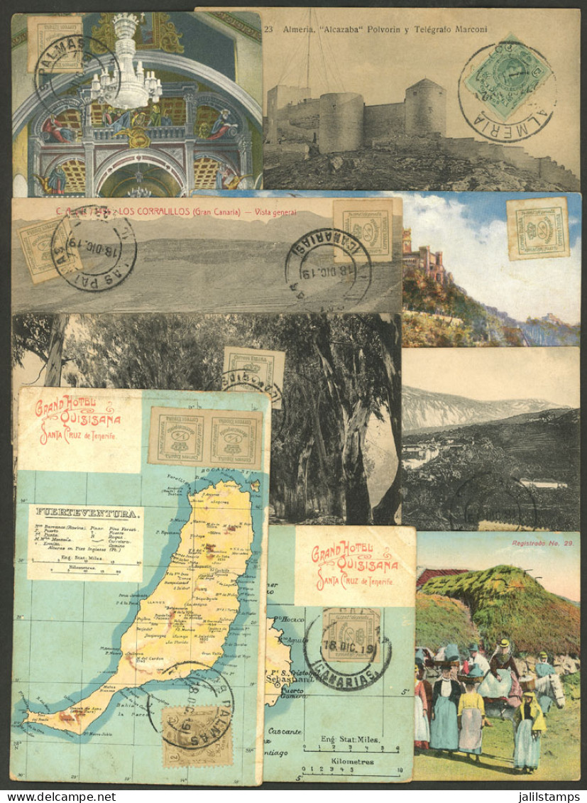 SPAIN: CANARY ISLANDS: 9 Old Postcards With Very Good Views, Very Fine Quality! IMPORTANT: Please View ALL The Photos Of - Autres & Non Classés