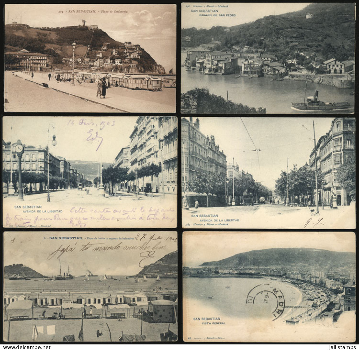 SPAIN: SAN SEBASTIAN: 55 Old Postcards With Very Interesting Views, General Quality Is Fine To VF, Very Good Lot With Hi - Sonstige & Ohne Zuordnung
