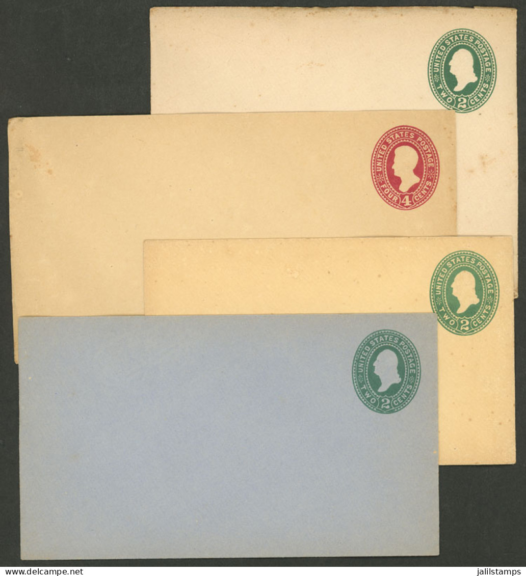 UNITED STATES: 4 Old Postal Stationery Envelopes, Unused, Of Fine To Very Fine Quality! - Other & Unclassified