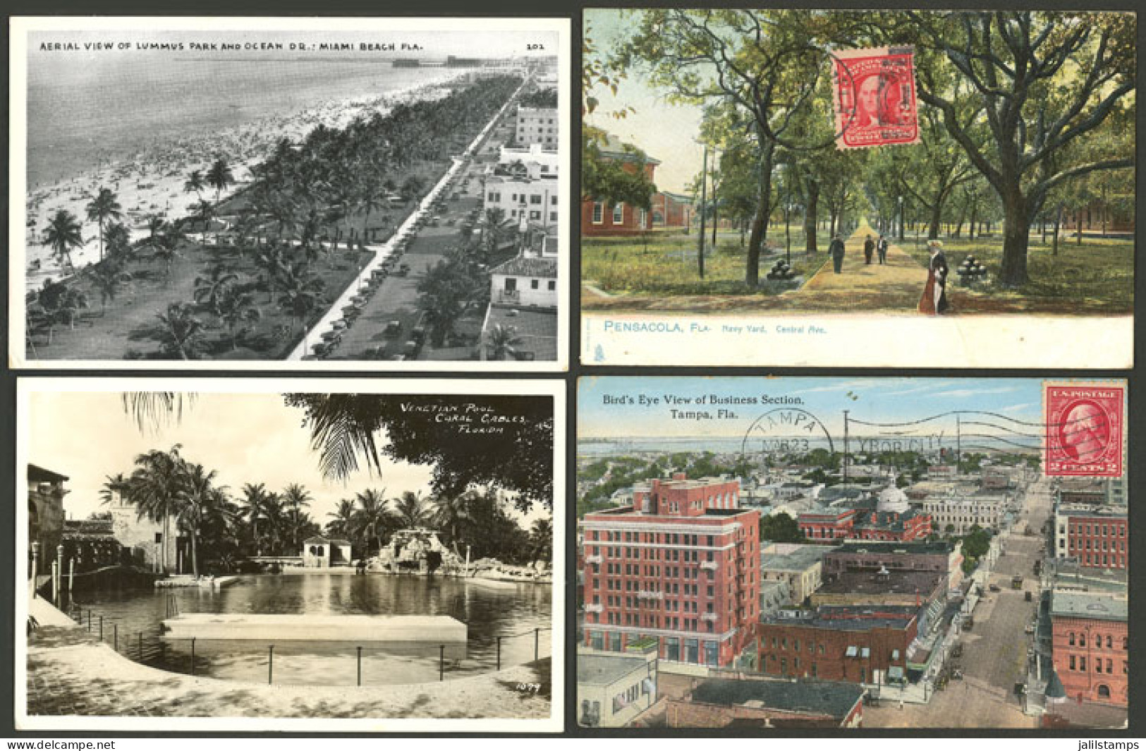 UNITED STATES: FLORIDA State: 7 Old Postcards With Views Of Several Cities, In General Of Very Fine Quality, Several Sen - Andere & Zonder Classificatie
