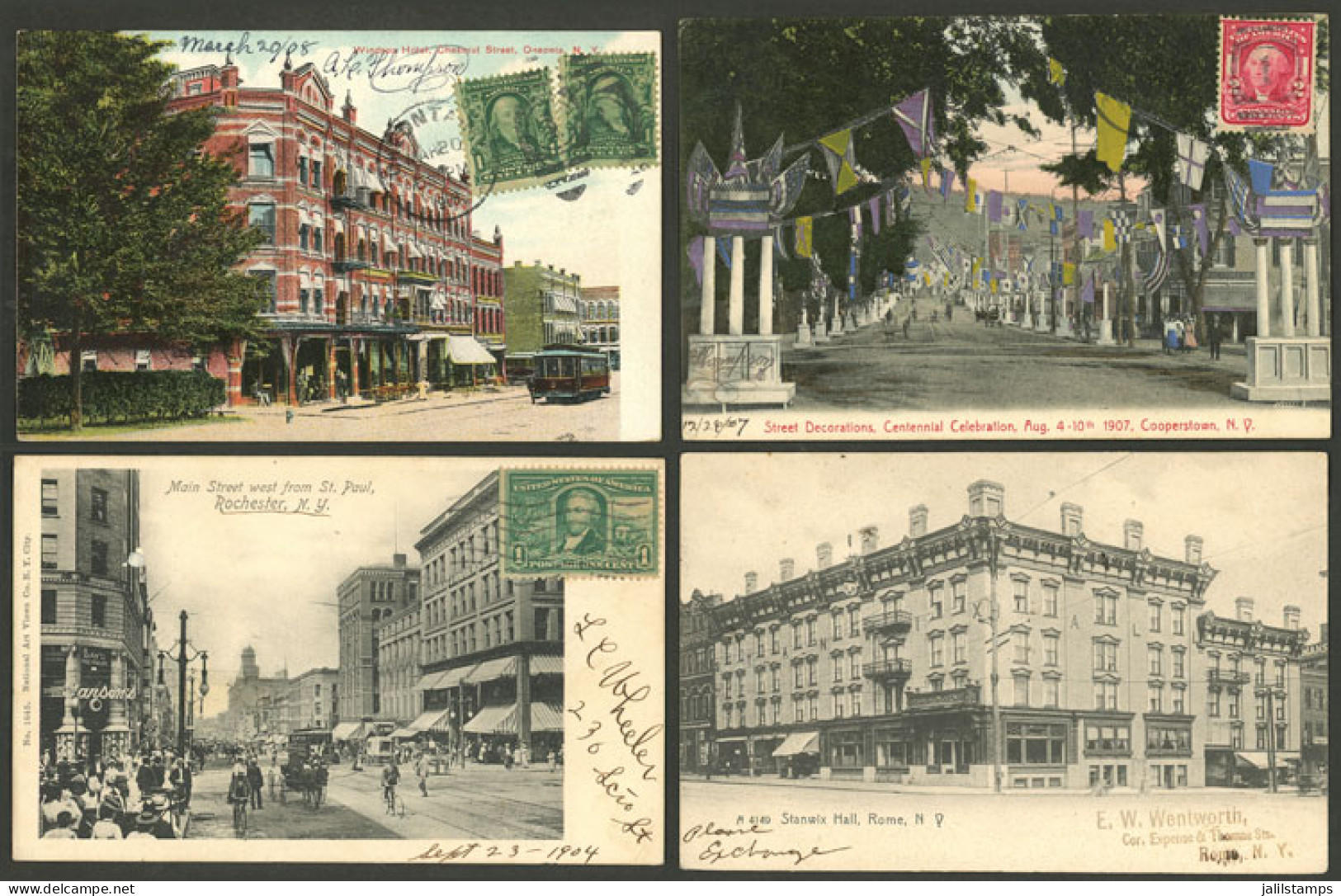 UNITED STATES: New York State: 36 Old Postcards With Very Good Views, Most Sent To Argentina In Early Part Of XX Century - Other & Unclassified