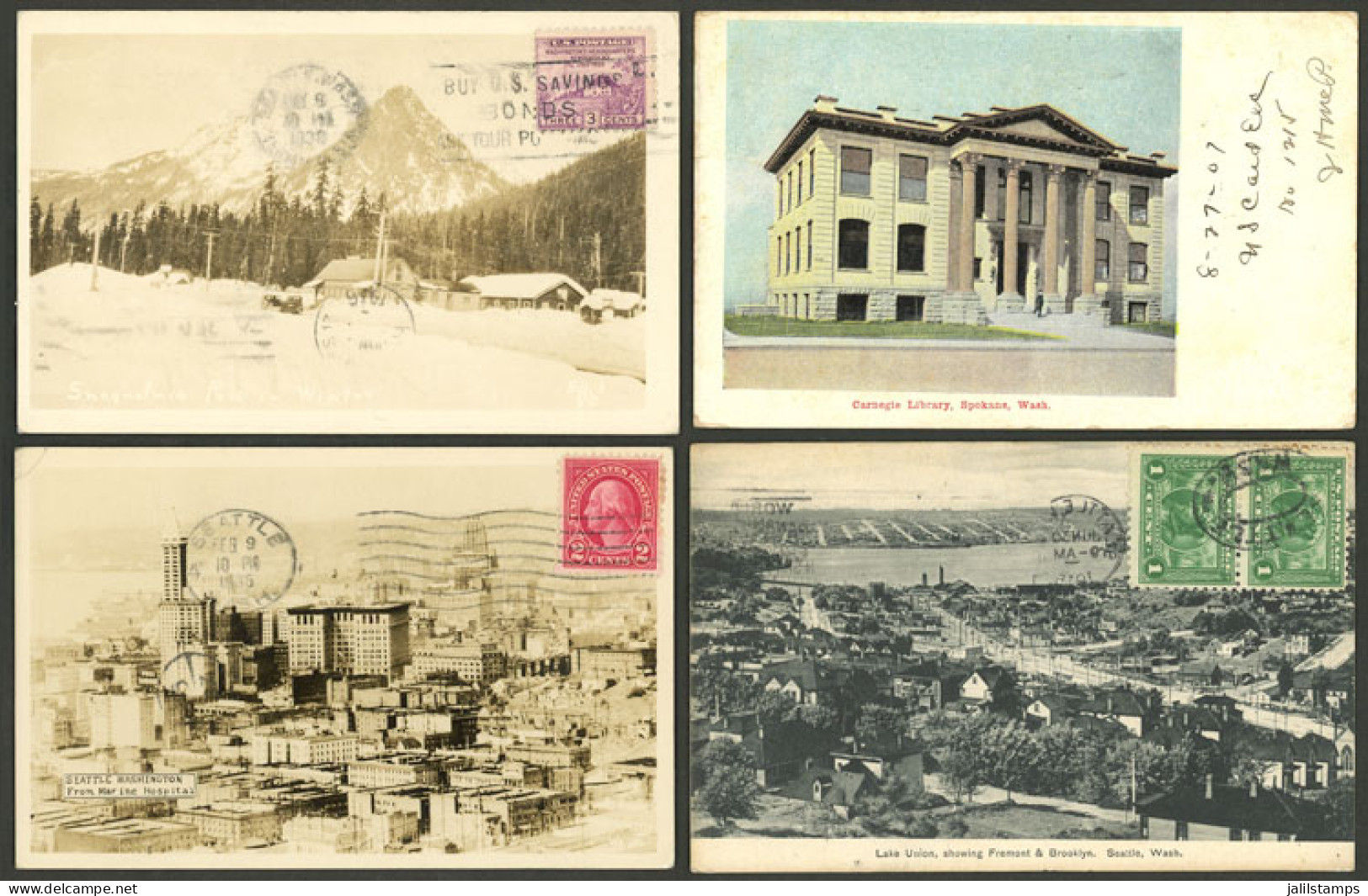 UNITED STATES: Washington State: 20 Old Postcards With Very Good Views, Almost All Sent To Argentina In Early Part Of XX - Andere & Zonder Classificatie