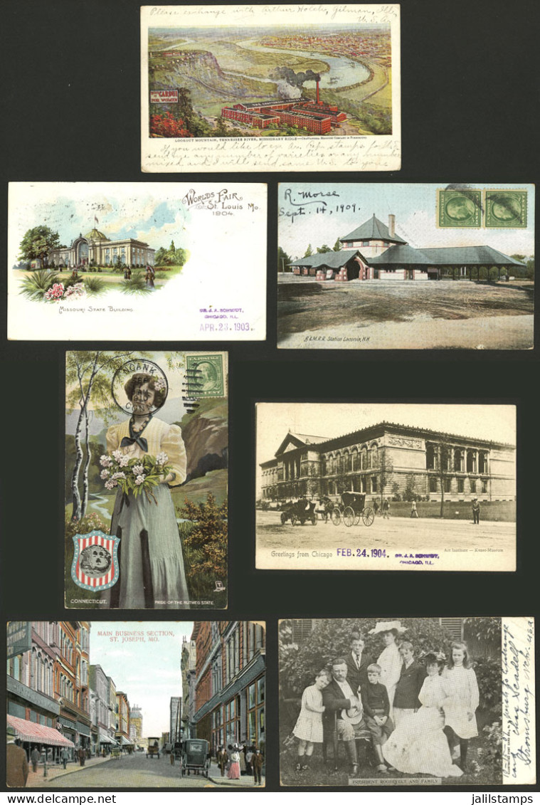 UNITED STATES: 33 Old Postcards With Very Good Views, Almost Sent Sent To Argentina In Early Part Of XX Century, Very Fi - Altri & Non Classificati