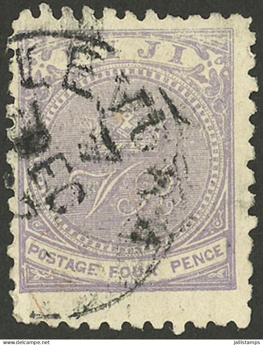 FIJI: Sc.42d, 1881 4p. Mauve, Perf 10, Used, VF Quality! - Fidji (...-1970)