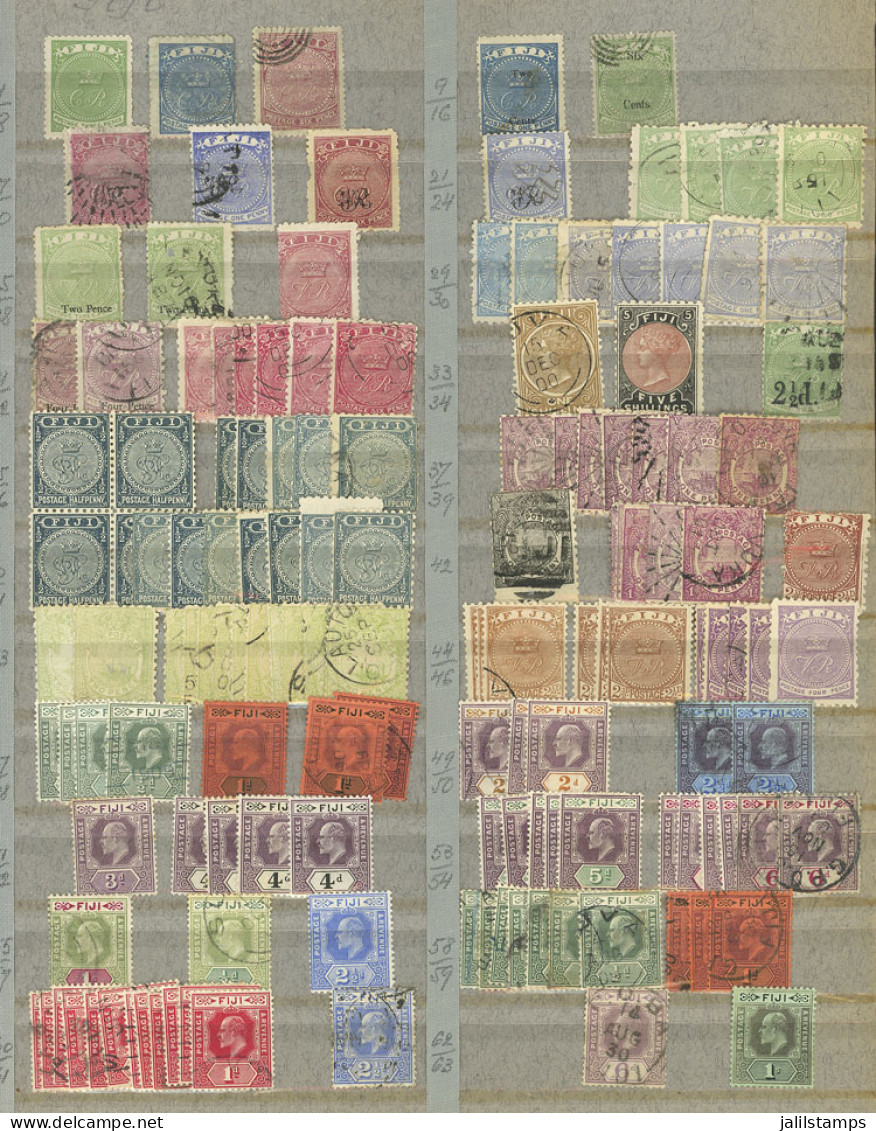 FIJI: Old Stock In Stock Pages, With Mint (some May Be Without Gum) Or Used Stamps, Most Of Fine To Very Fine Quality. S - Fidji (...-1970)