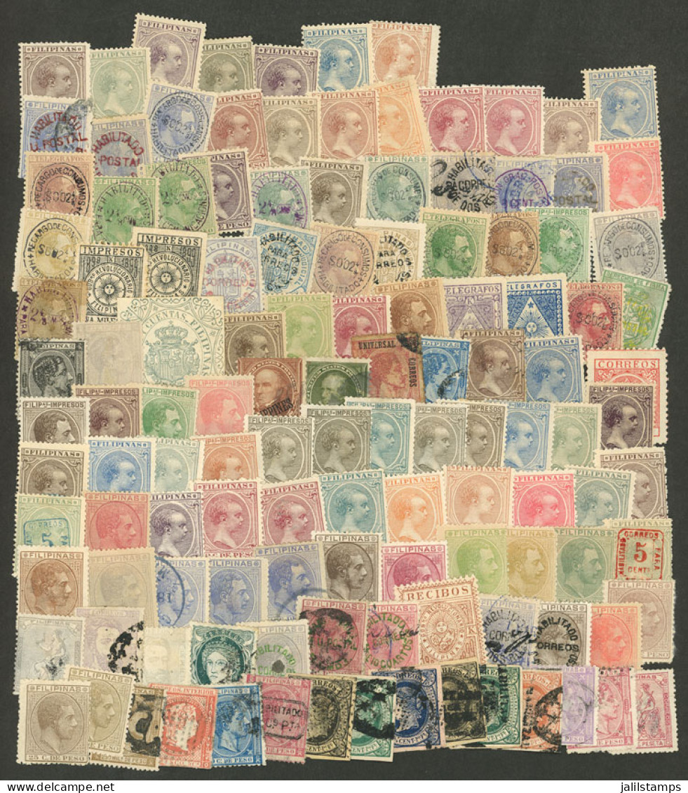 PHILIPPINES: Lot Of Old Stamps, Used Or Mint (some Without Gum), Mixed Quality (there Are Stamps With Small Faults And O - Filippijnen