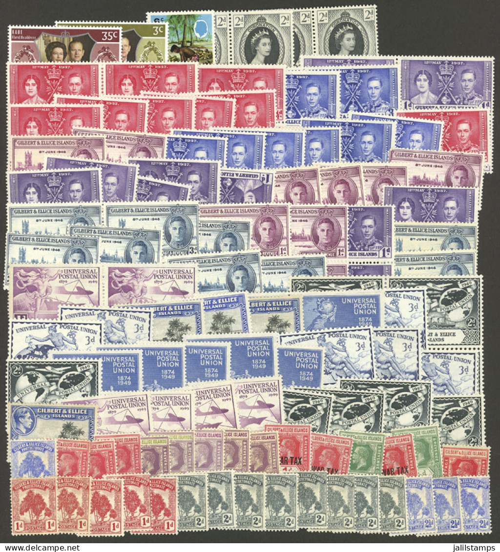 GILBERT & ELLICE IS.: Lot Of Mint Stamps (several MNH) And A Few Used Examples, Very Fine General Quality, I Estimate A  - Gilbert & Ellice Islands (...-1979)