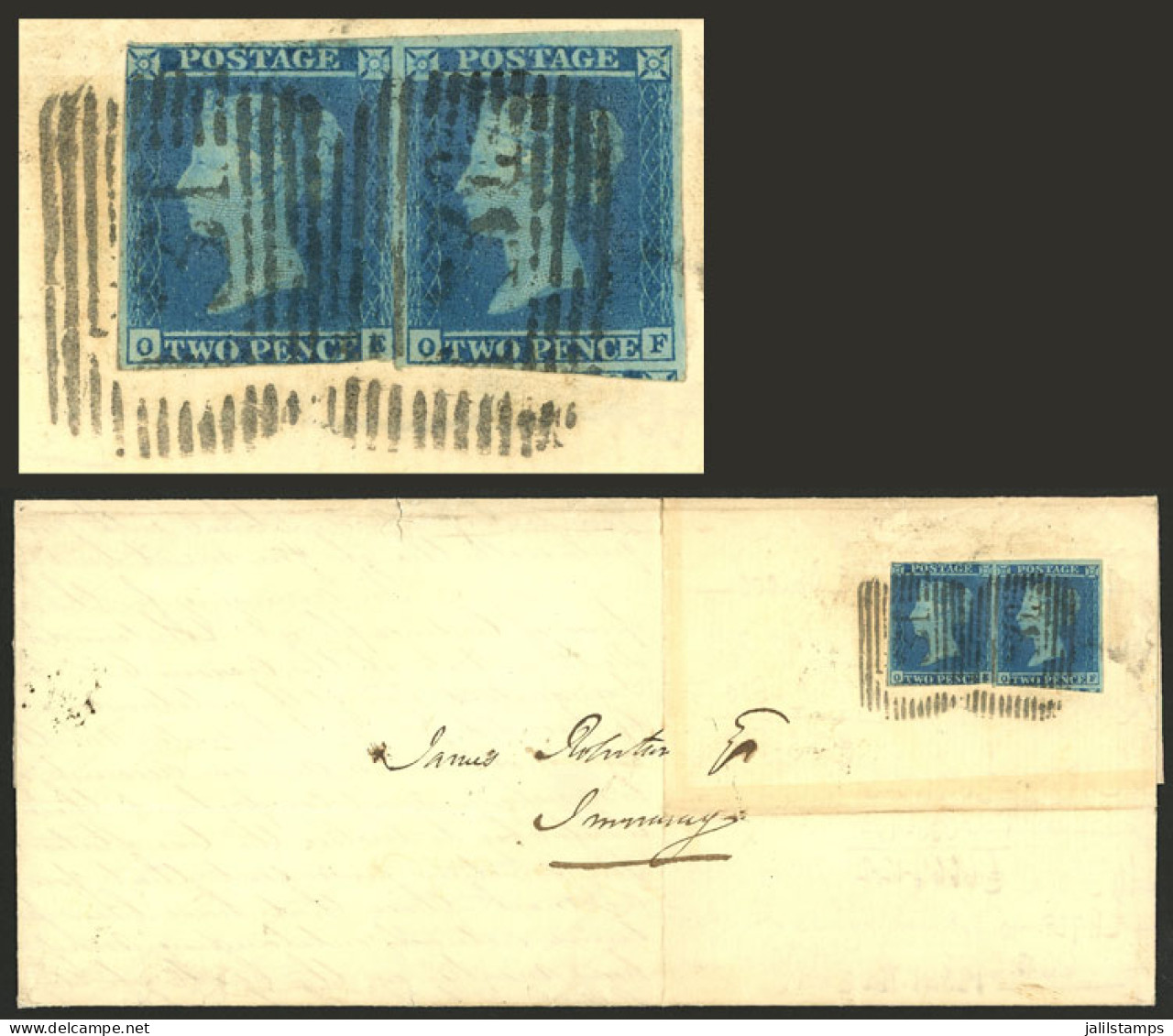 GREAT BRITAIN: Entire Letter Franked With 4p. And Sent From Edinburgh To Inveray On 26/JA/1848, With Transit And Arrival - Other & Unclassified