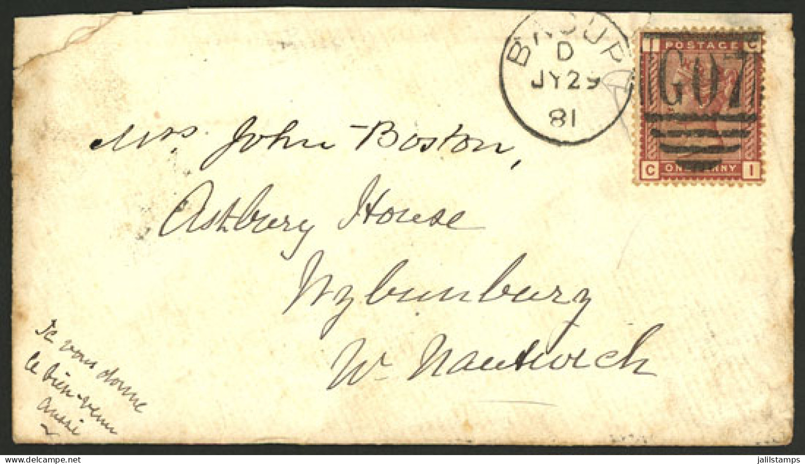 GREAT BRITAIN: 29/JUL/1881 Badup - Nantwich: Cover Franked With 1p. (Sc.79), Very Nice! - Other & Unclassified
