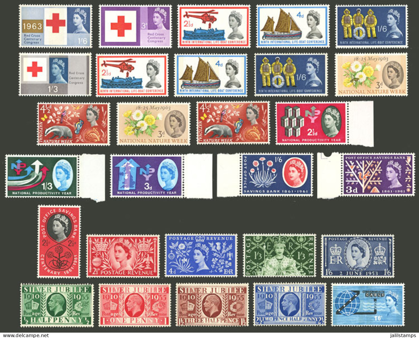 GREAT BRITAIN: Lot Of Sets, Mostly Of 1950s/60s, Many With PHOSPHOR BANDS, MNH And Of Excellent Quality. Yvert Catalog V - Andere & Zonder Classificatie