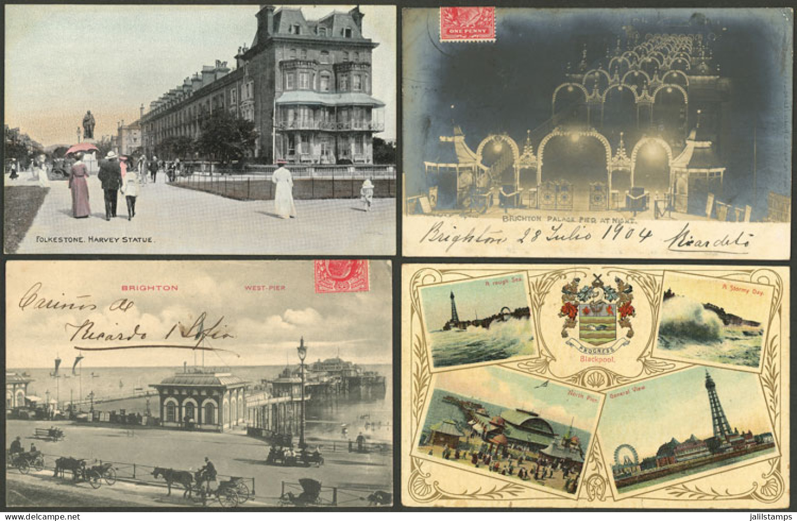 GREAT BRITAIN: 50 Old Postcards, Several With Very Good Views, Some Sent To Argentina, Very Fine General Quality. IMPORT - Sonstige & Ohne Zuordnung