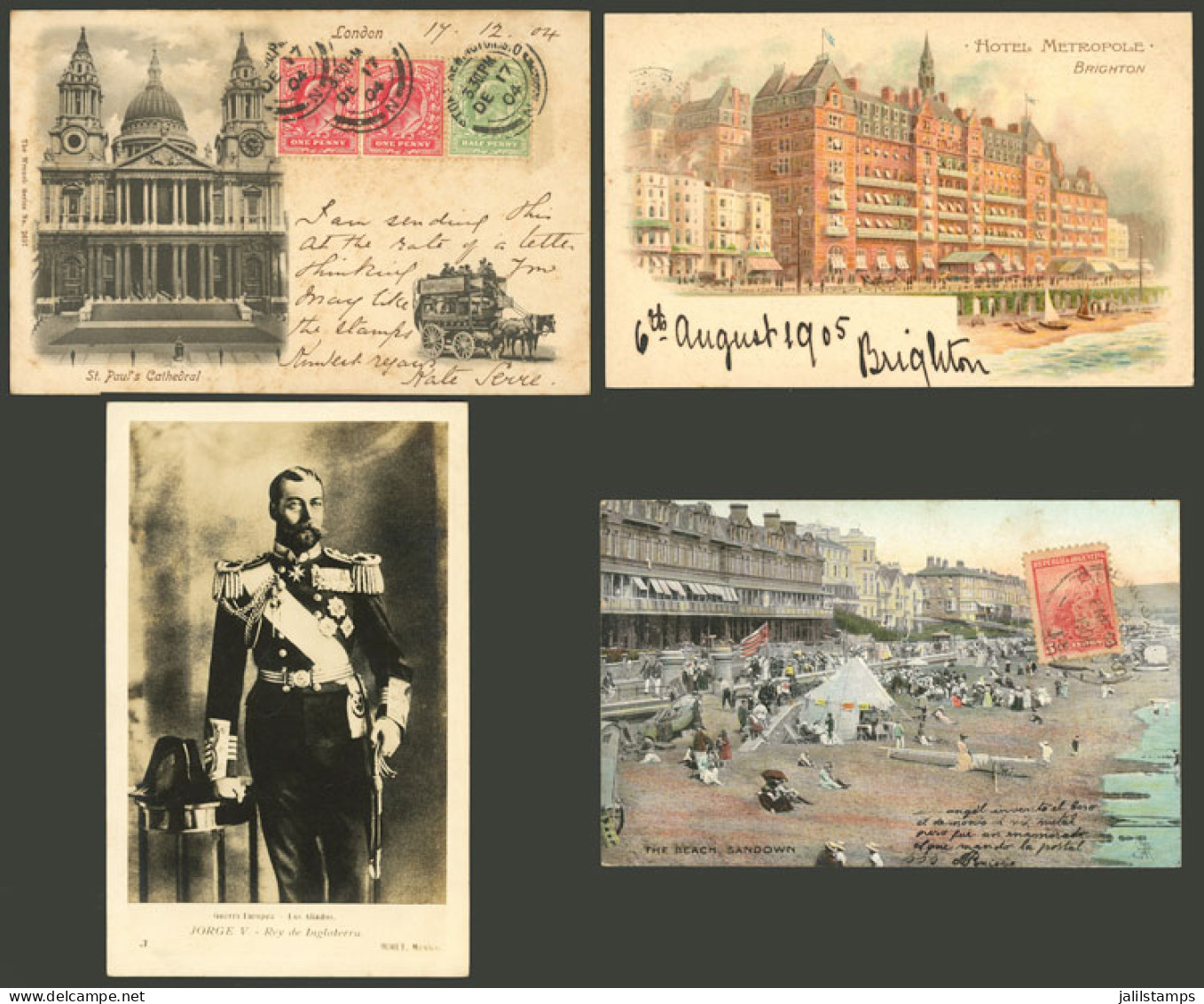 GREAT BRITAIN: 25 Old Postcards, Very Good Views, Many Sent To Argentina, Very Fine General Quality. IMPORTANT: Please V - Altri & Non Classificati