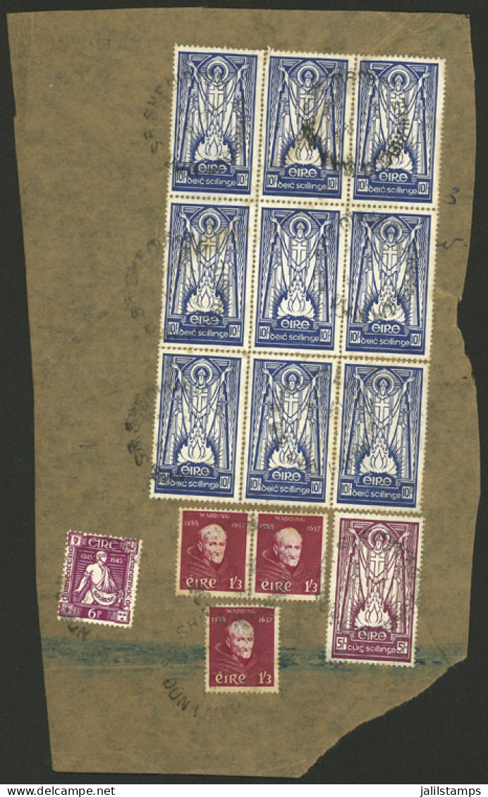 IRELAND: Fragment Of Parcel Post With Large Postage, Light Creases At Top, Very Attractive! - Sonstige & Ohne Zuordnung