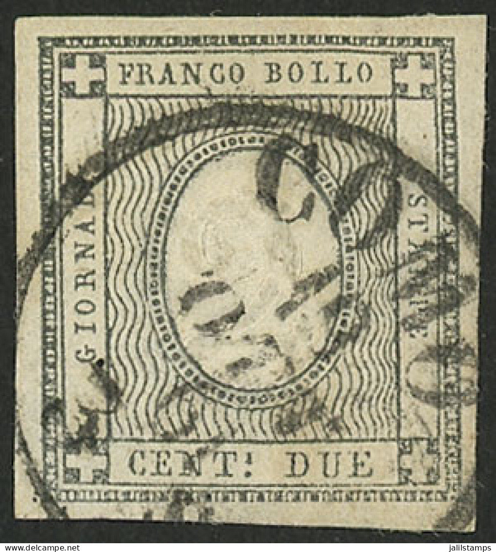 ITALY: Sc.P2, 1861 2c. Black, Used In Como, Superb Example! - Non Classés