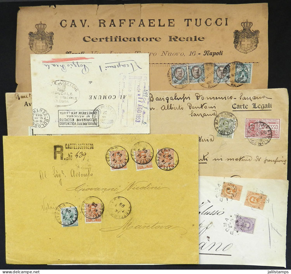 ITALY: 5 Covers, Fronts Or Cards Used Between 1889 And 1953, Interesting! - Unclassified