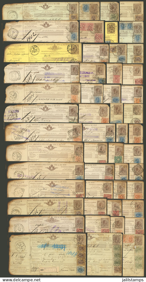 ITALY: Over 50 Dispatch Notes Of Parcel Posts Sent To Argentina In 1890s, All With Attractive Additional Postages And Va - Zonder Classificatie