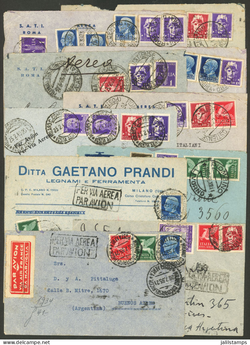 ITALY: 10 Airmail Covers Sent To Argentina Between 1935 And 1940, Fine To Very Fine General Quality! IMPORTANT: Please V - Non Classés