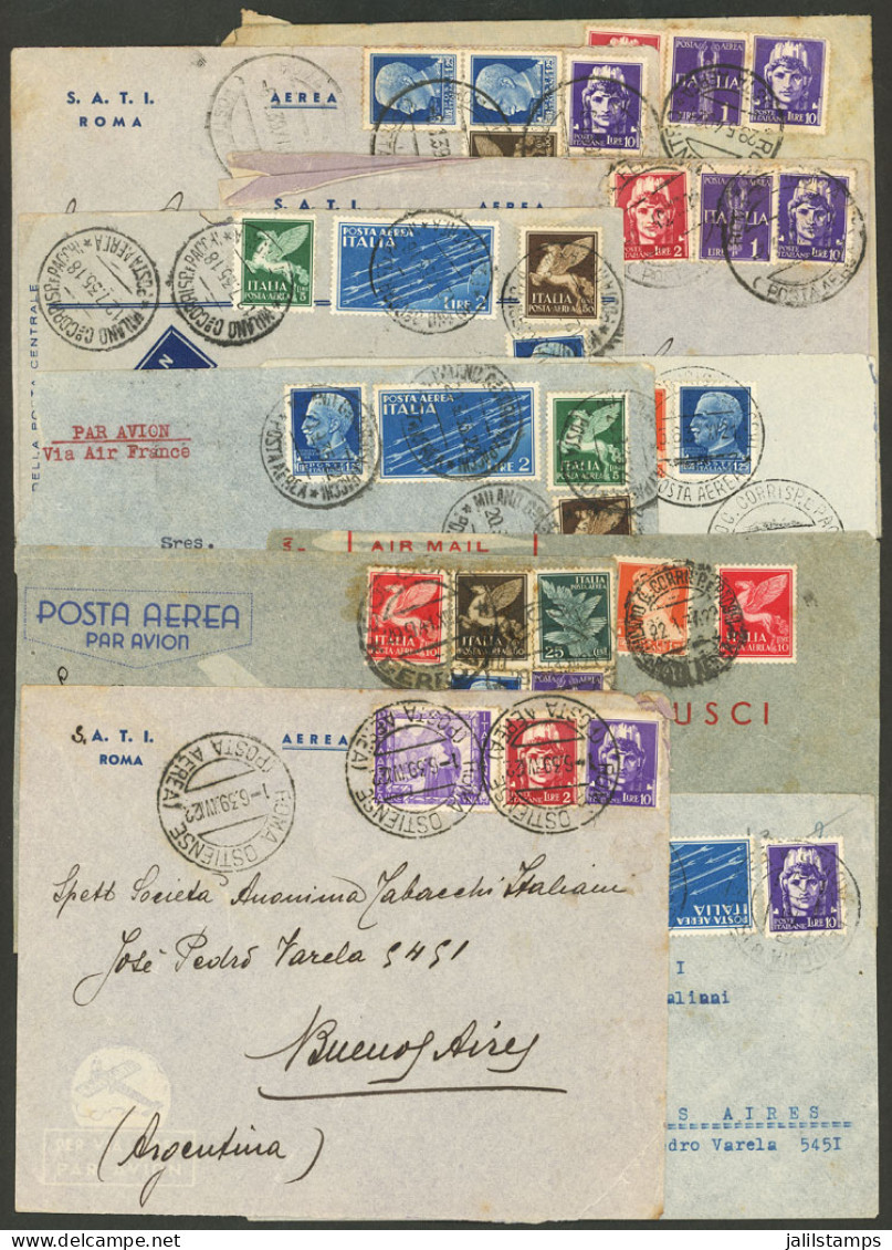 ITALY: 10 Airmail Covers Sent To Argentina Between 1935 And 1941, Fine To Very Fine General Quality! IMPORTANT: Please V - Non Classés