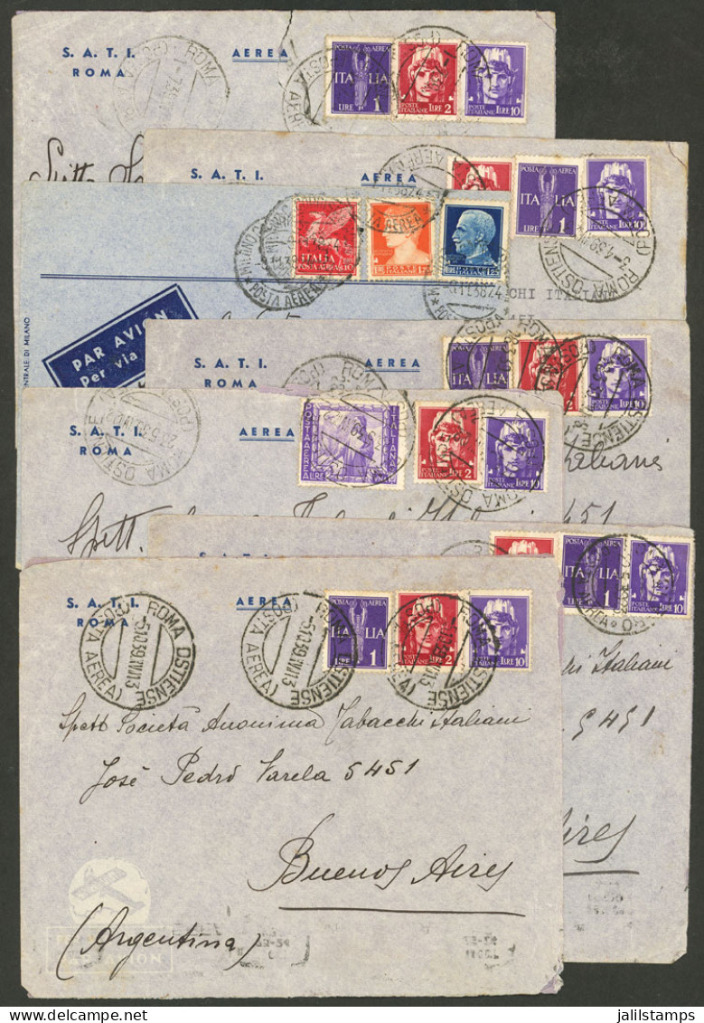 ITALY: 7 Airmail Covers Sent By Germany DLH To Argentina Between 1939 And 1939, One With Defects And The Rest Of Fine To - Unclassified