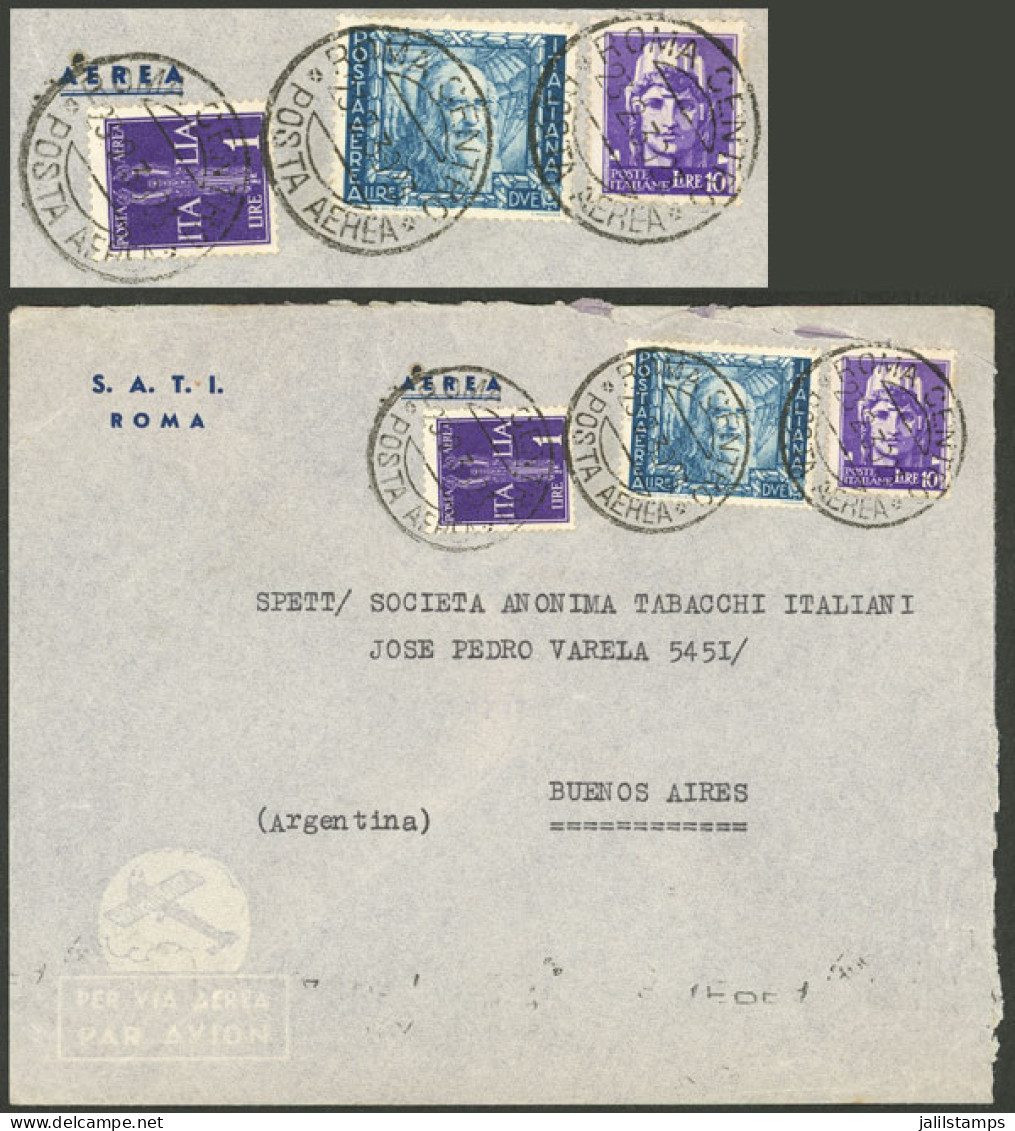 ITALY: 23/FE/1939 Roma - Argentina, Airmail Cover Franked With 13L. Including 2L. "Leonardo Da Vinci, Proclamation" (Sc. - Unclassified