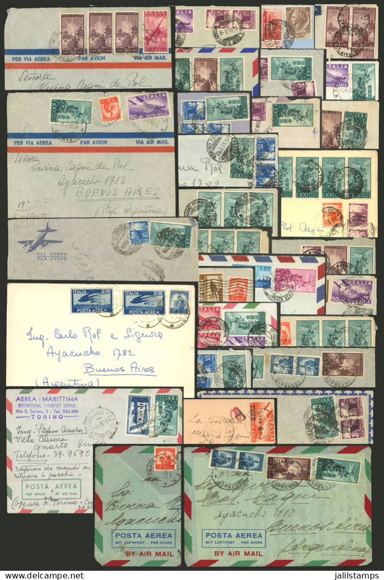 ITALY: 30 Covers, Almost All Sent To Argentina By Airmail Between 1947 And 1966 With Varied Postages That Include Differ - Zonder Classificatie