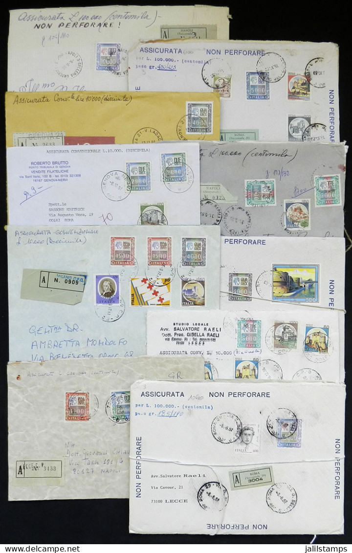 ITALY: 19 Covers Used Between 1983 And 1987, Almost All Registered With Declared Value, And With Important Postages. Exc - Unclassified