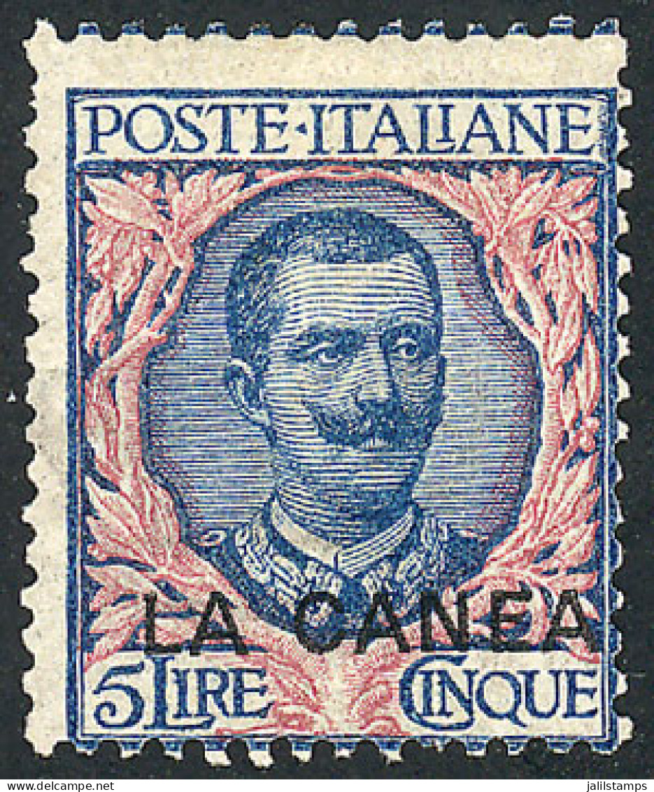 ITALY - OFFICES IN LA CANEA: Sc.13, 1906 5L. Mint Without Gum, Very Nice, Catalog Value US$375 - Ohne Zuordnung