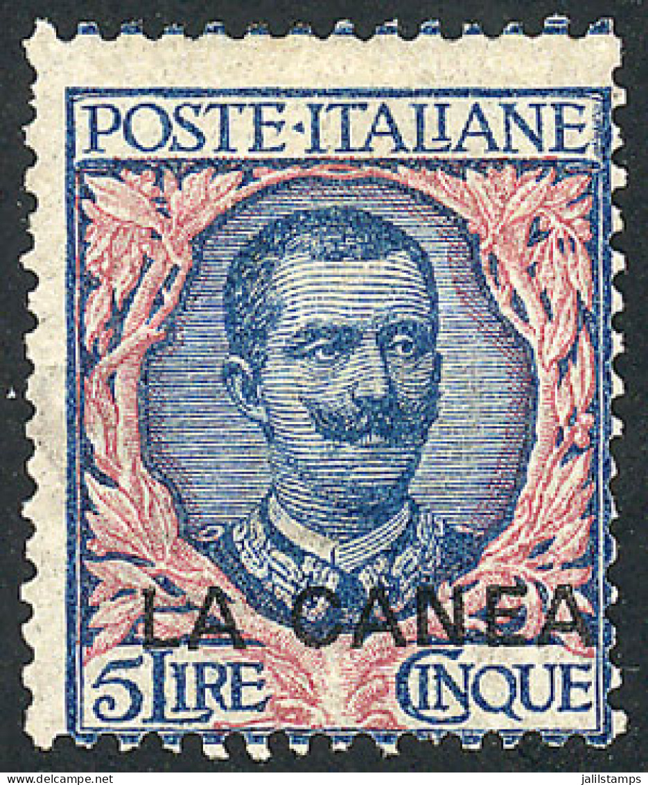 ITALY - OFFICES IN LA CANEA: Sc.13, 1906 5L. Mint Without Gum, Very Nice, Catalog Value US$375 - Non Classificati