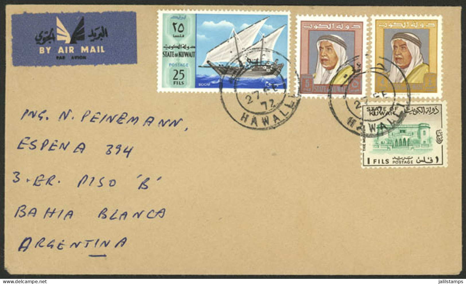 KUWAIT: 27/FE/1972 Hawalli - Argentina, Airmail Cover With Nice Franking, VF Quality! - Kuwait