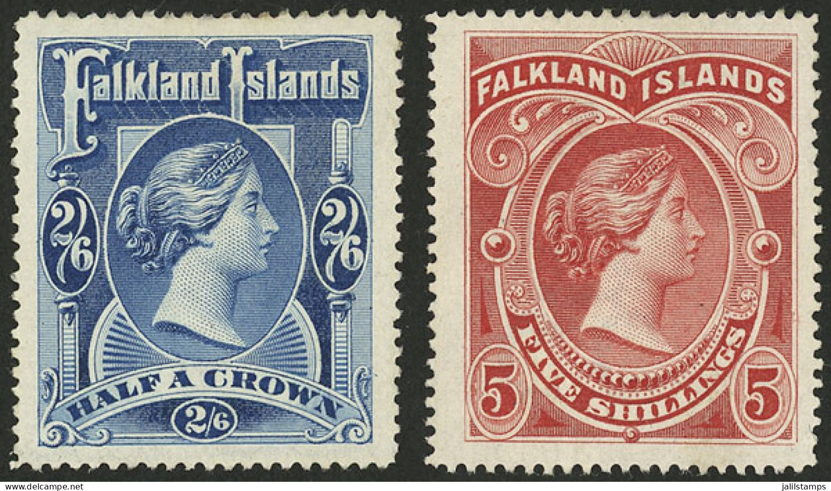 FALKLAND ISLANDS/MALVINAS: Sc.20/21, 1898 Victoria, Complete Set Of 2 Values, Mint Witout Gum, VF Quality! - Falkland