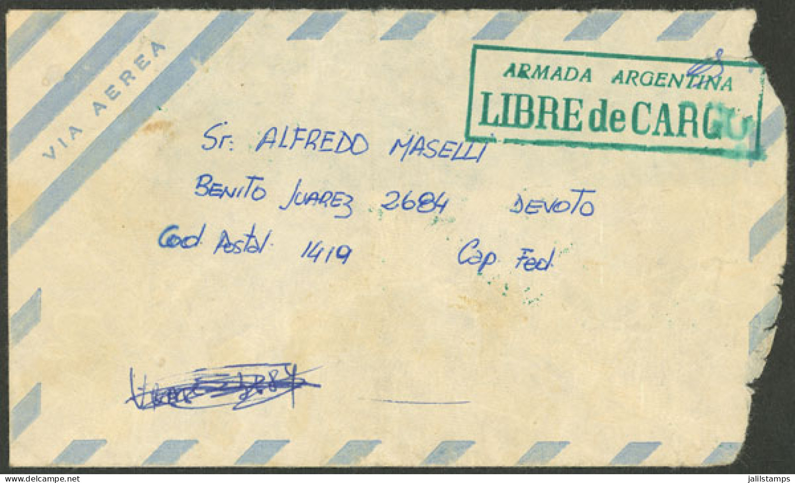 FALKLAND ISLANDS: FALKLANDS WAR: Cover Without Date Sent From The Islands To Buenos Aires, Without Postage, With Postal  - Islas Malvinas