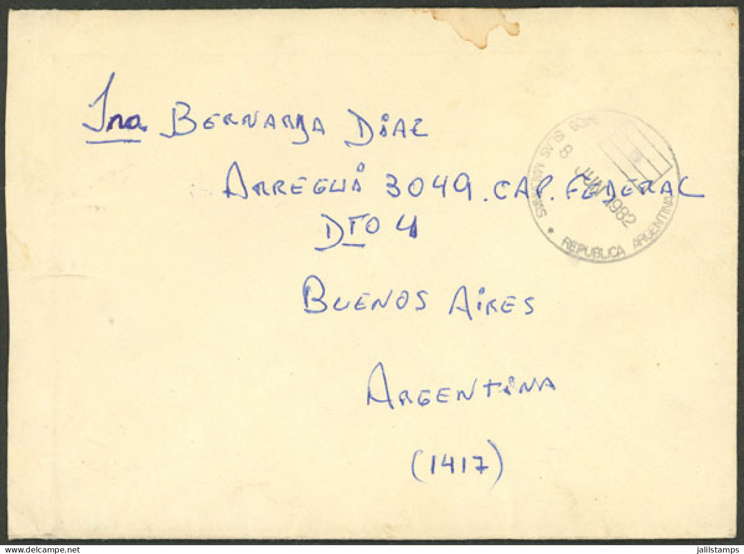 FALKLAND ISLANDS: FALKLANDS WAR: Cover Sent By A Soldier On The Islands To His Mother In Buenos Aires On 8/JUN/1982, ONL - Falkland
