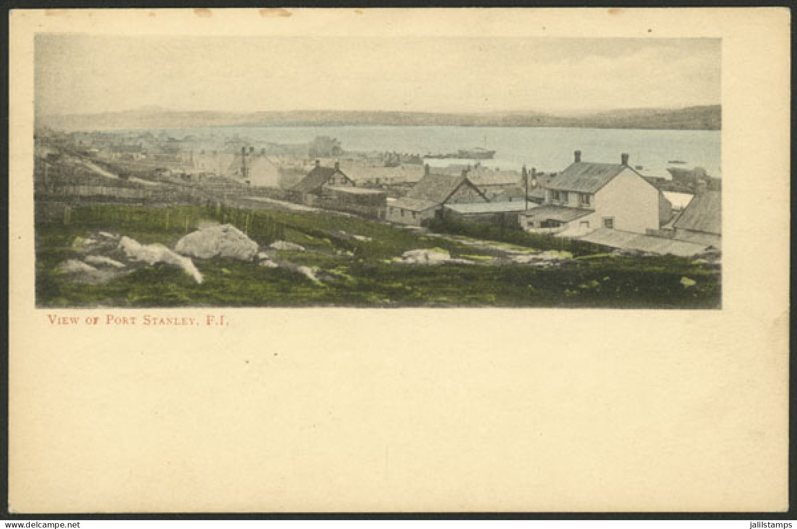 FALKLAND ISLANDS/MALVINAS: PORT STANLEY: General View, Old Unused Postcard, Very Fine Quality! - Islas Malvinas