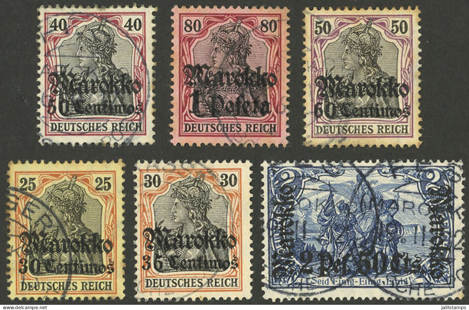 MOROCCO - GERMAN OFFICES: Small Group Of Used Stamps, Fine Quality, Good Opportunity! - Marokko (kantoren)