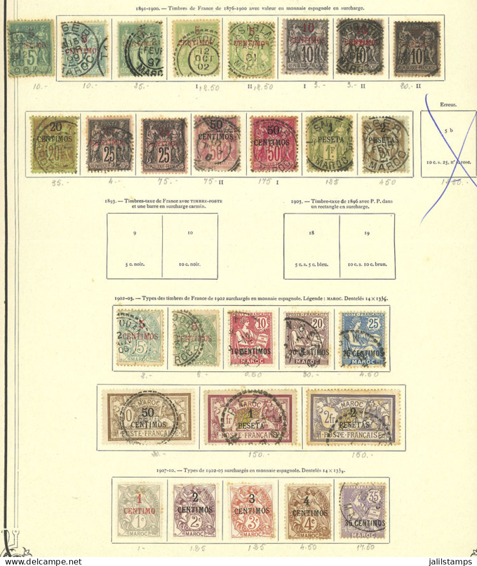 MOROCCO - FRENCH POST: Old Collection In Yvert Album Pages, Including Good Values And Sets, Used Or Mint, Mixed Quality  - Other & Unclassified