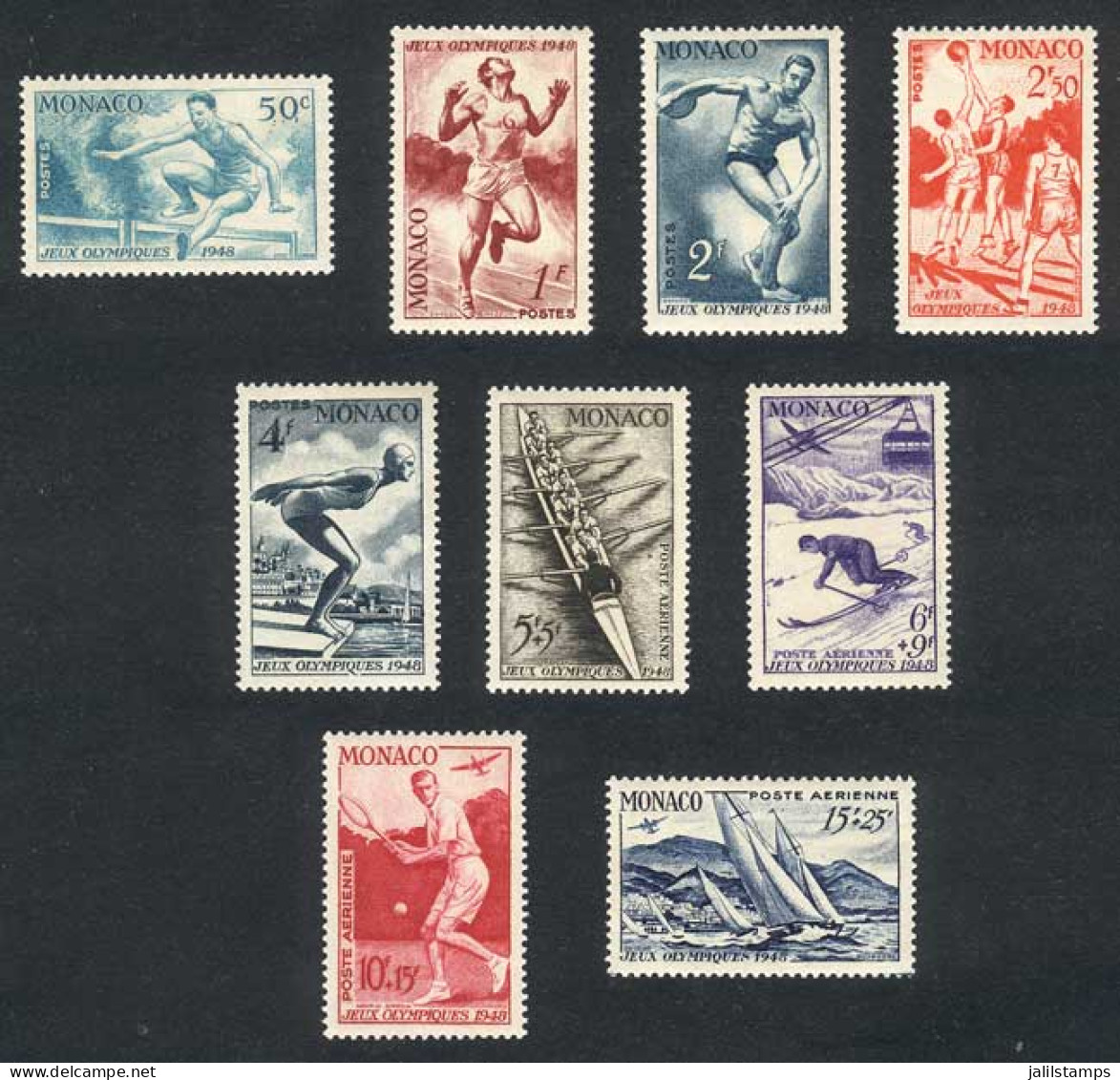 MONACO: Yvert 319/323 + A.32/35, Sports, Olympic Games, Complete Set Of 9 Values, Very Fine Quality! - Autres & Non Classés