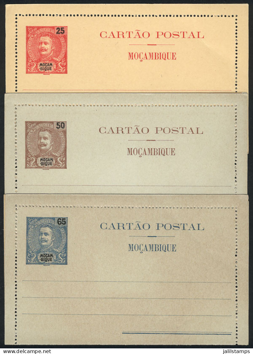 MOZAMBIQUE: Lettercards Of 1903 Of 25Rs., 50Rs. And 65Rs., Unused, Excellent Quality! - Mozambique