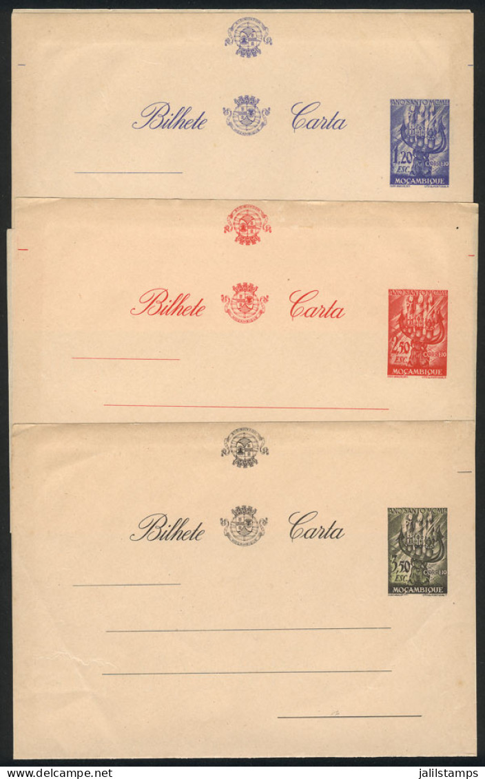 MOZAMBIQUE: Lettercards Of 1950, The Set Of 3 Values, Unused, Excellent Quality! - Mosambik