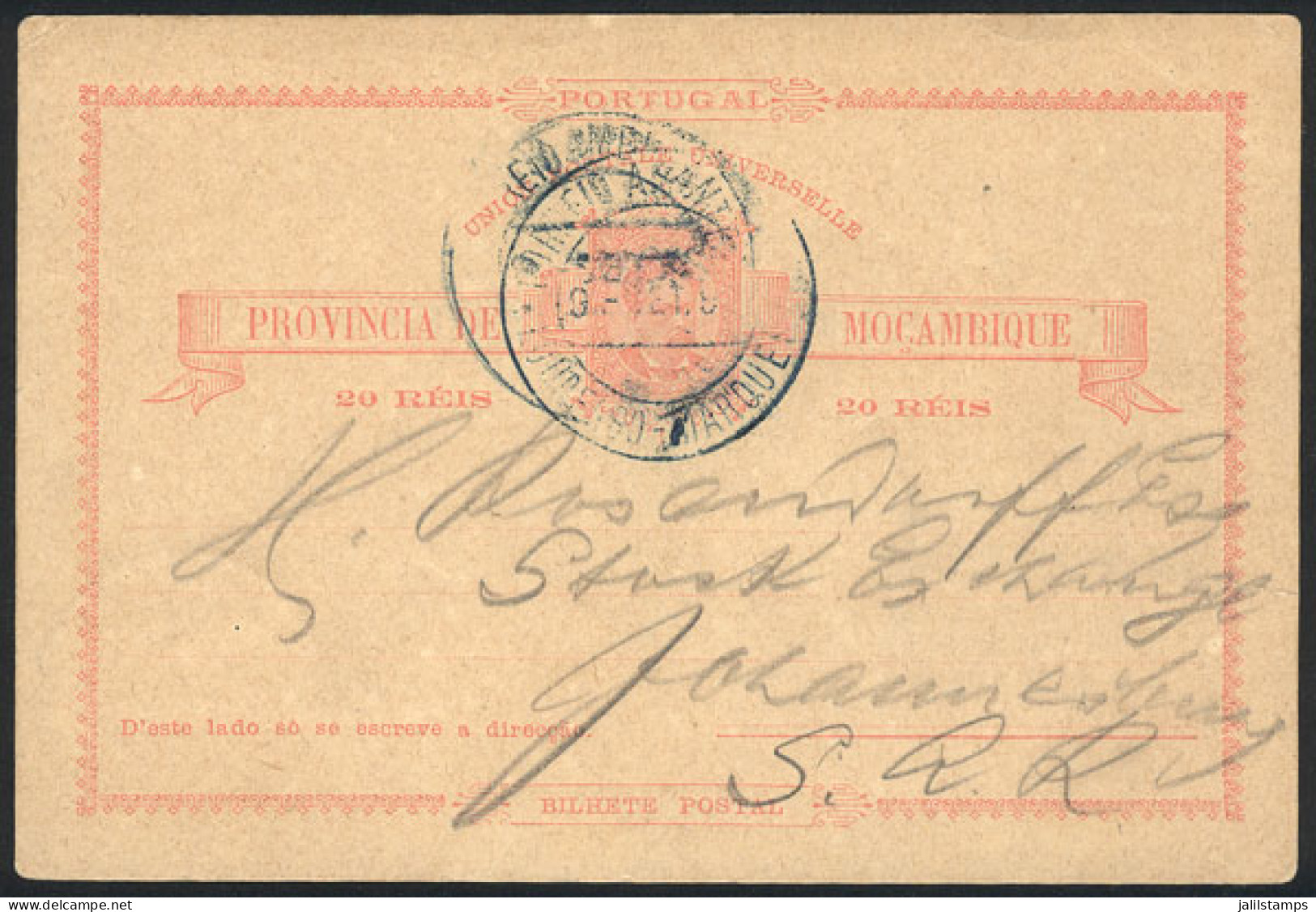 MOZAMBIQUE: 20Rs. Postal Card Sent From Lourenço Marques To Johannesburg On 9/SE/1898, Excellent! - Mosambik