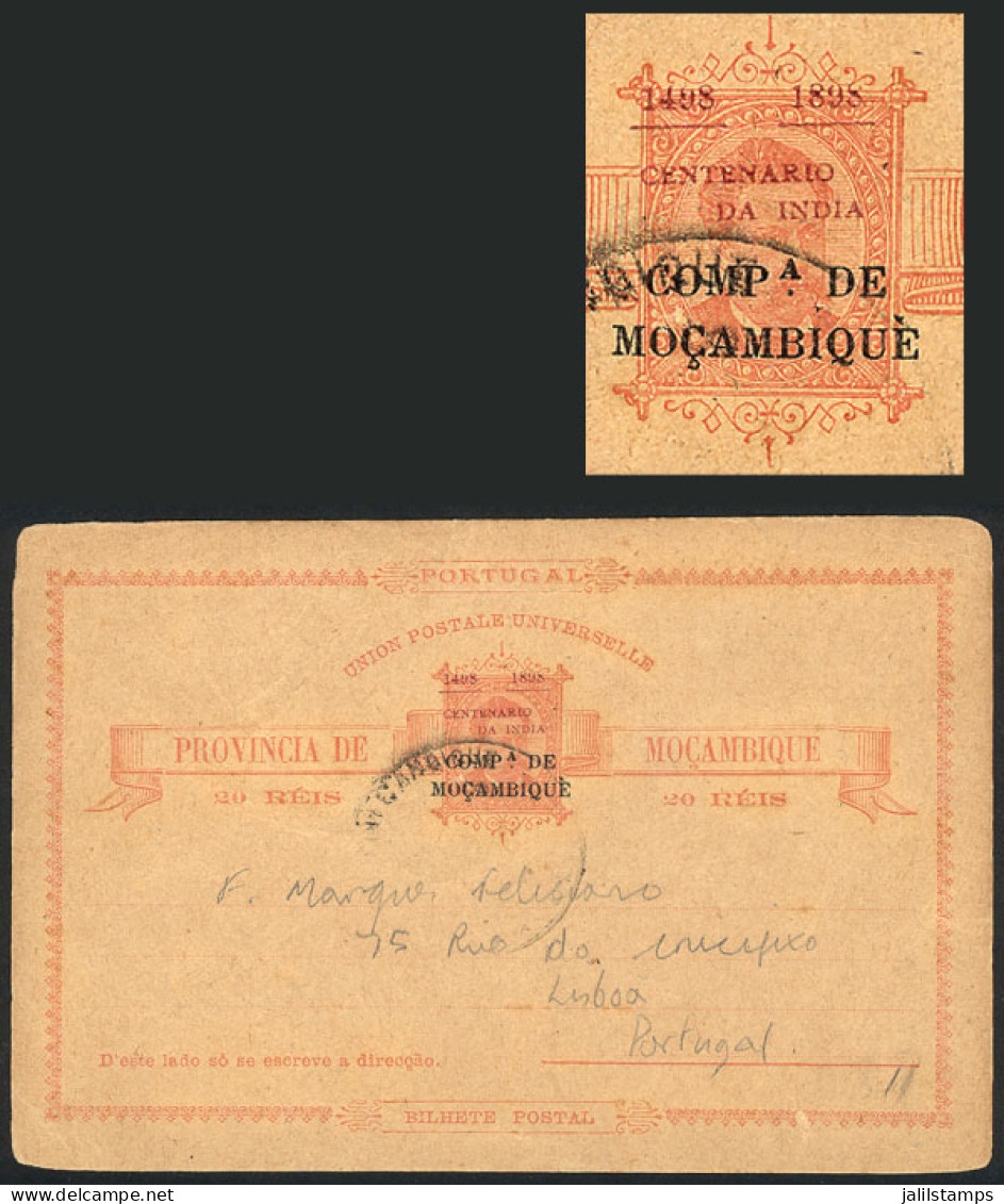 MOZAMBIQUE - COMPANY: Mozambique Postal Card Of 20Rs., With "COMPa. DE MOÇAMBIQUE" And "1498 - 1898 CENTENARIO DA INDIA" - Mozambico