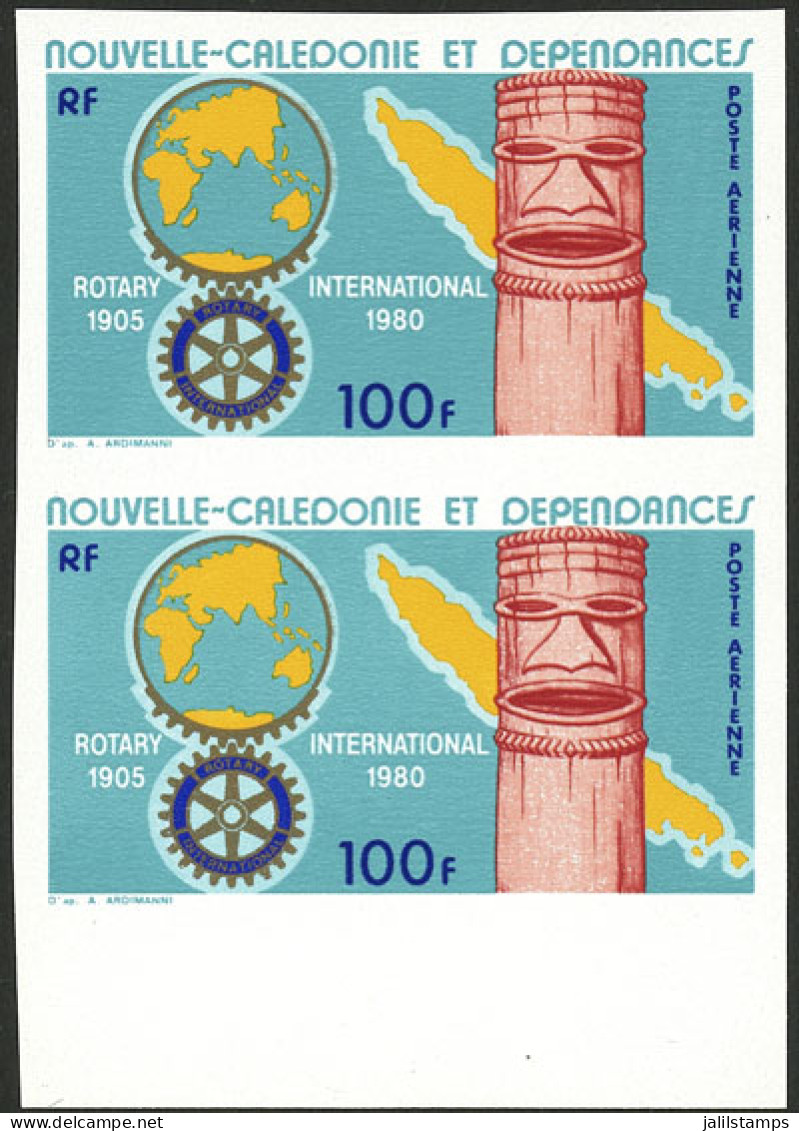 NEW CALEDONIA: Sc.C161, 1980 Rotary, Map, IMPERFORATE PAIR, MNH, Excellent Quality! - Sonstige & Ohne Zuordnung