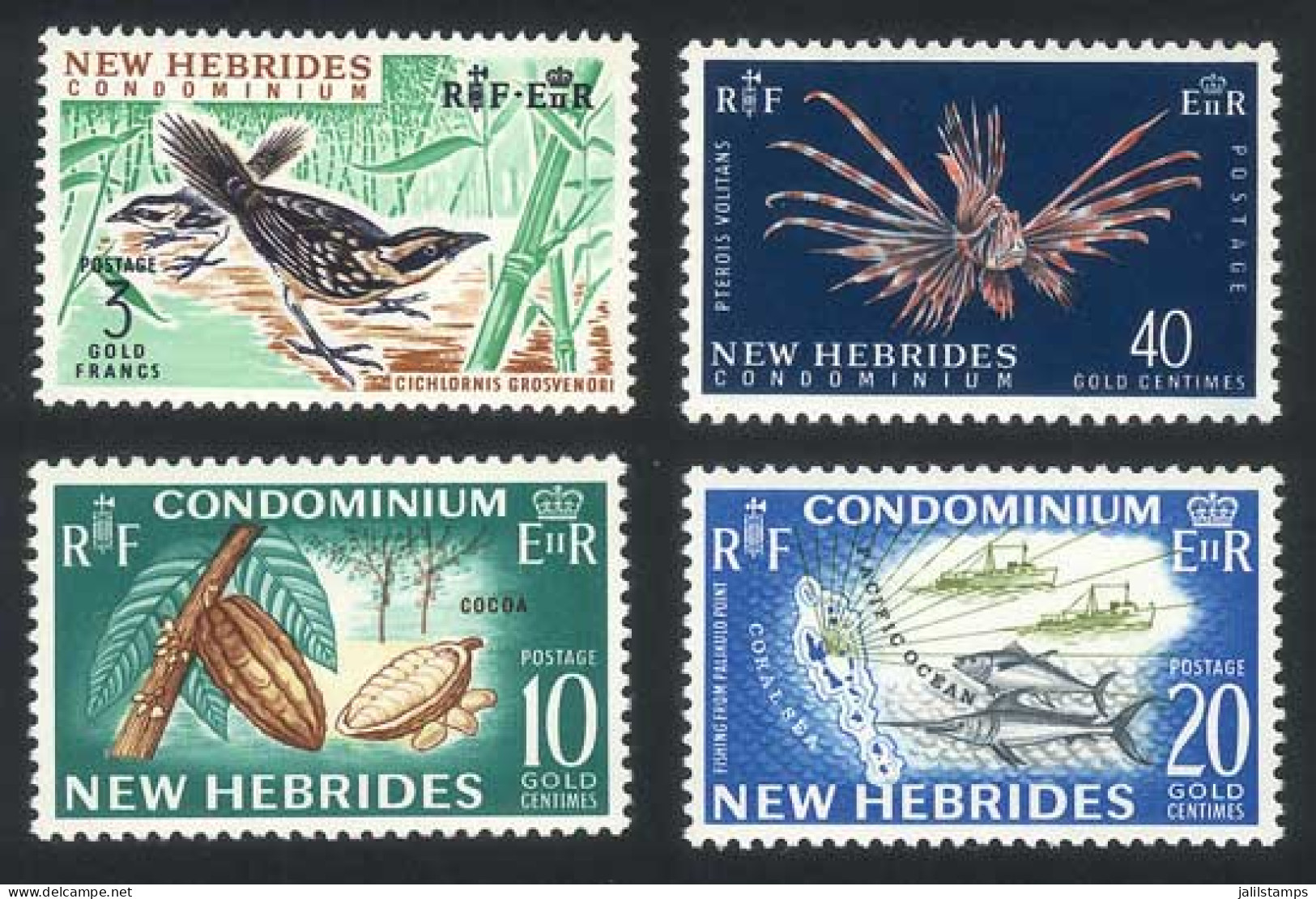 NEW HEBRIDES: Yvert 215/8, Birds, Fauna, Etc., Complete Set Of 4 Values, Excellent Quality! - Other & Unclassified