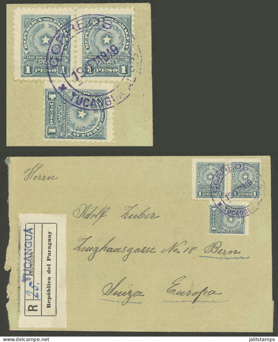 PARAGUAY: 19/SE/1919 TUCANGUÁ - Switzerland, Registered Cover With 3P. Postage And Neat Cancel, With Transit Backstamps  - Paraguay