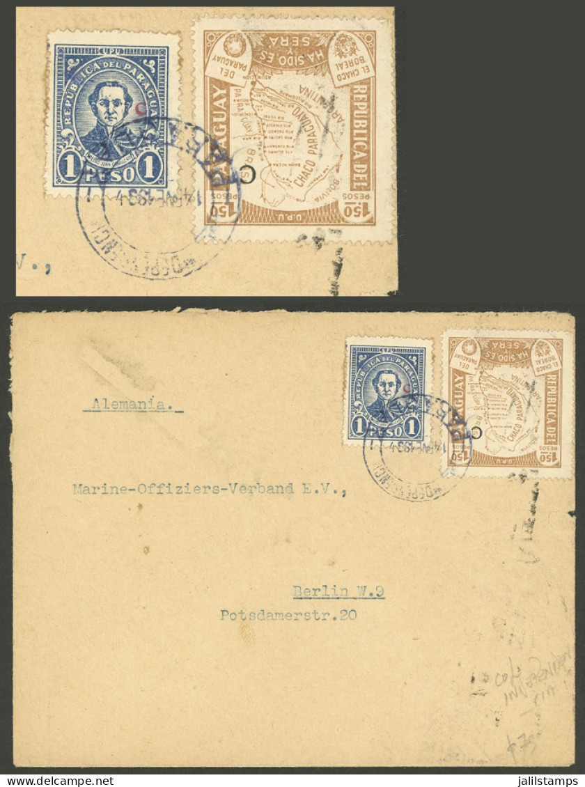 PARAGUAY: 14/JA/1934 COLONIA INDEPENDENCIA - Germany, Cover Franked With 2.50P. And Rare Postmark, With Transit Backstam - Paraguay