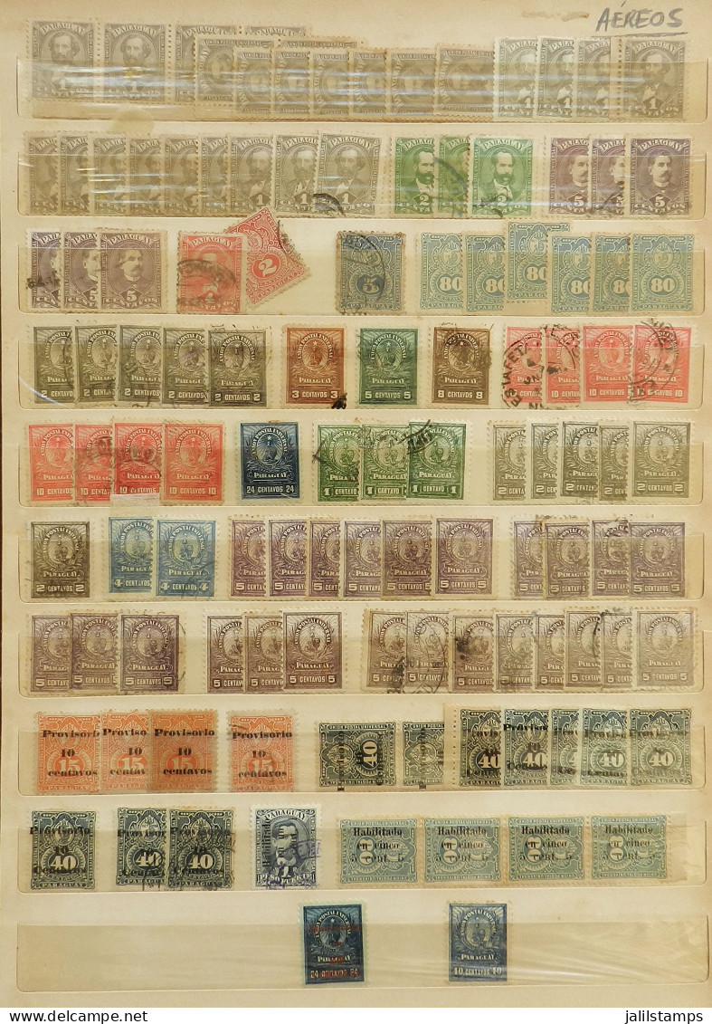 PARAGUAY: Old Stock Of Used And Mint Stamps In Stockpages, Very Interesting Lot To Look For Varieties And Rare Cancels,  - Paraguay
