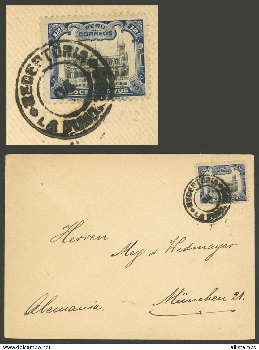 PERU: Circa 1906, Cover Sent To Germany Franked With 12c. (10c. Postage + 2c. For Transit Through The Isthmus Of Panama) - Pérou