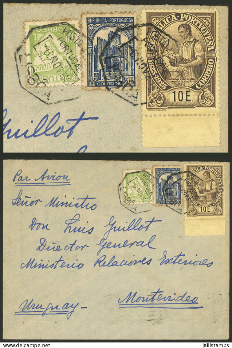 PORTUGAL: 6/NO/1936 Lisboa - Uruguay, Airmail Cover Franked With 16.75E., With Arrival Backstamps Of Montevideo 12/NO, V - Sonstige & Ohne Zuordnung