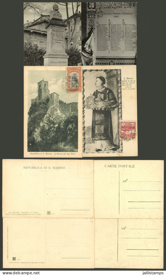 SAN MARINO: 4 Old Postcards, All With Postage And Cancelled, But They Are Not Used, Low Start! IMPORTANT: Please View AL - Saint-Marin