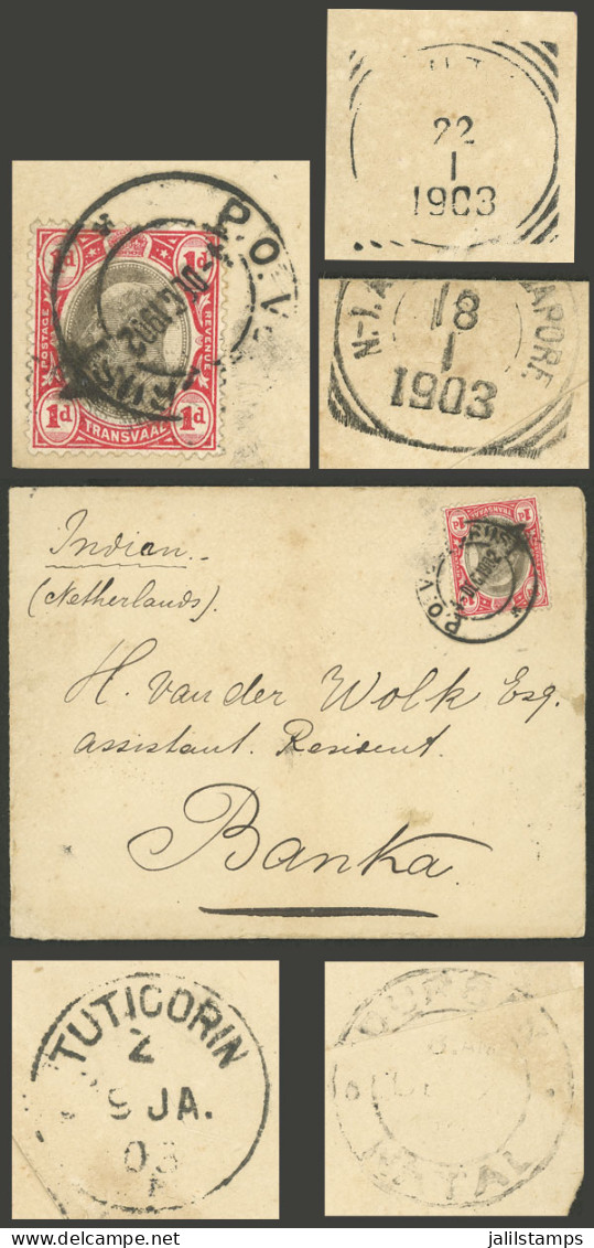 SOUTH AFRICA - TRANSVAAL: 4/DE/1902 VOLKSRUST - NETHERLANDS INDIES: Cover (apparently It Contained Printed Matter And Wa - Transvaal (1870-1909)