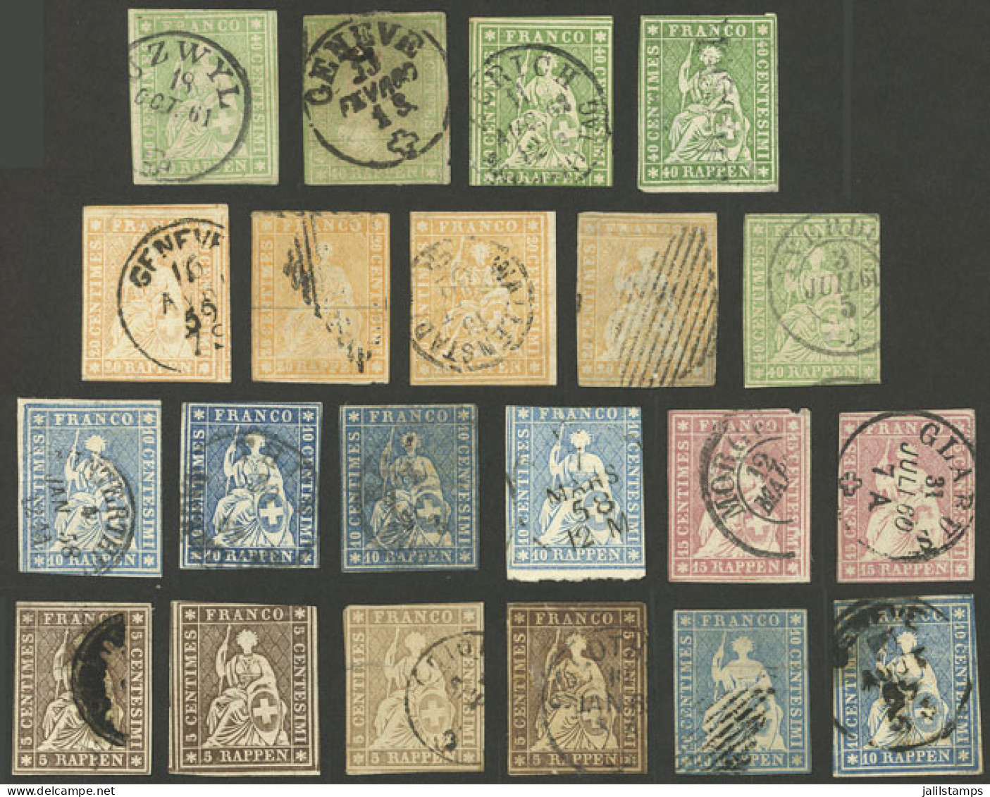 SWITZERLAND: Small Lot Of Old Stamps, Some With Defects, Others Of Fine Quality. The Expert Will Surely Find Interesting - Andere & Zonder Classificatie